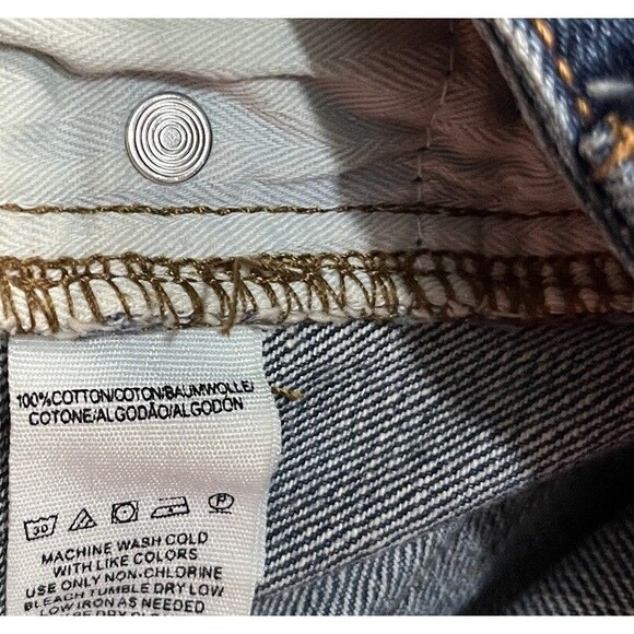 Free People Denim Cutoff Shorts 28 High Waist Blue Distressed Boho Vibe Festival - Picture 5 of 5